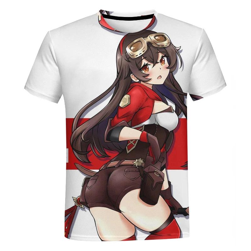 

2023 Newest Genshin Impact 3D Print T-Shirt Anime Game Character Cute Streetwear Men Women Fashion Oversized Shirts Hip Hop Tops