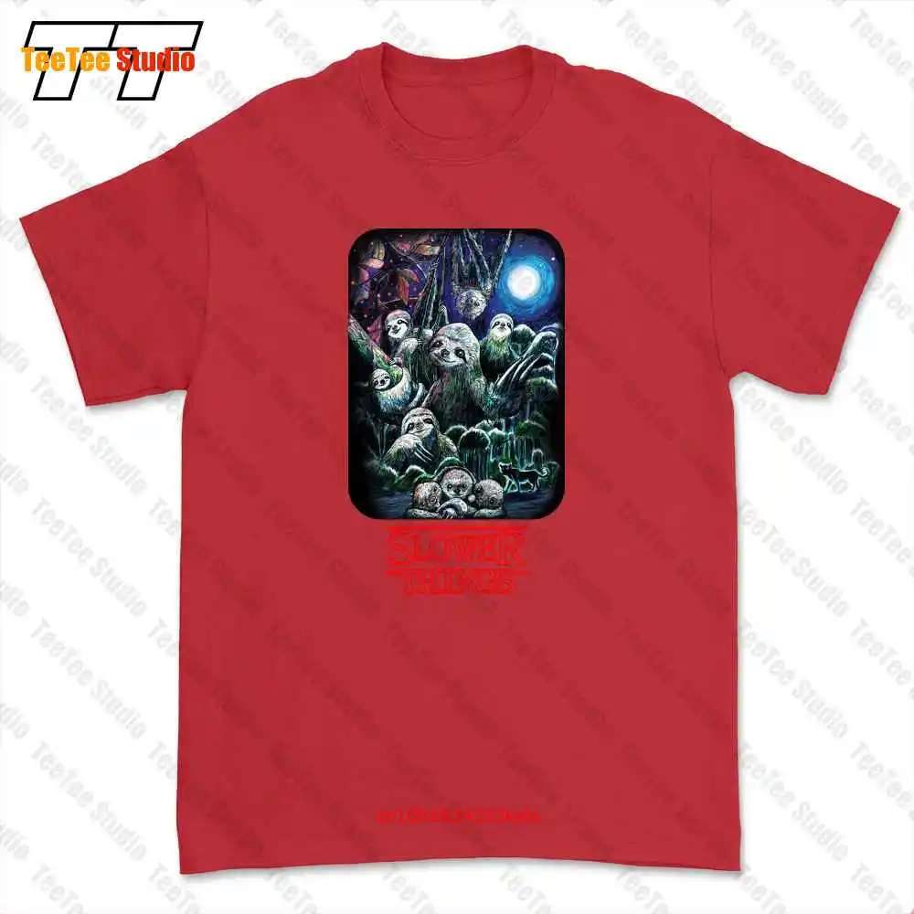thumbnail image 1 of Sloth Funny Slower Things Inspired Stranger Th!Ngs T-shirt Tee 1MQM, 1 of 5