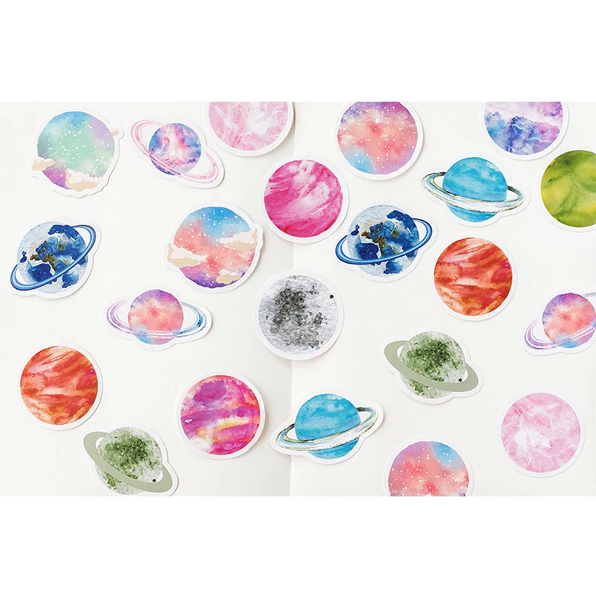 

45pcs/box Cute No. 32 Planet Diary mini paper sticker kawaii DIY Decoration Stickers Seal stickers