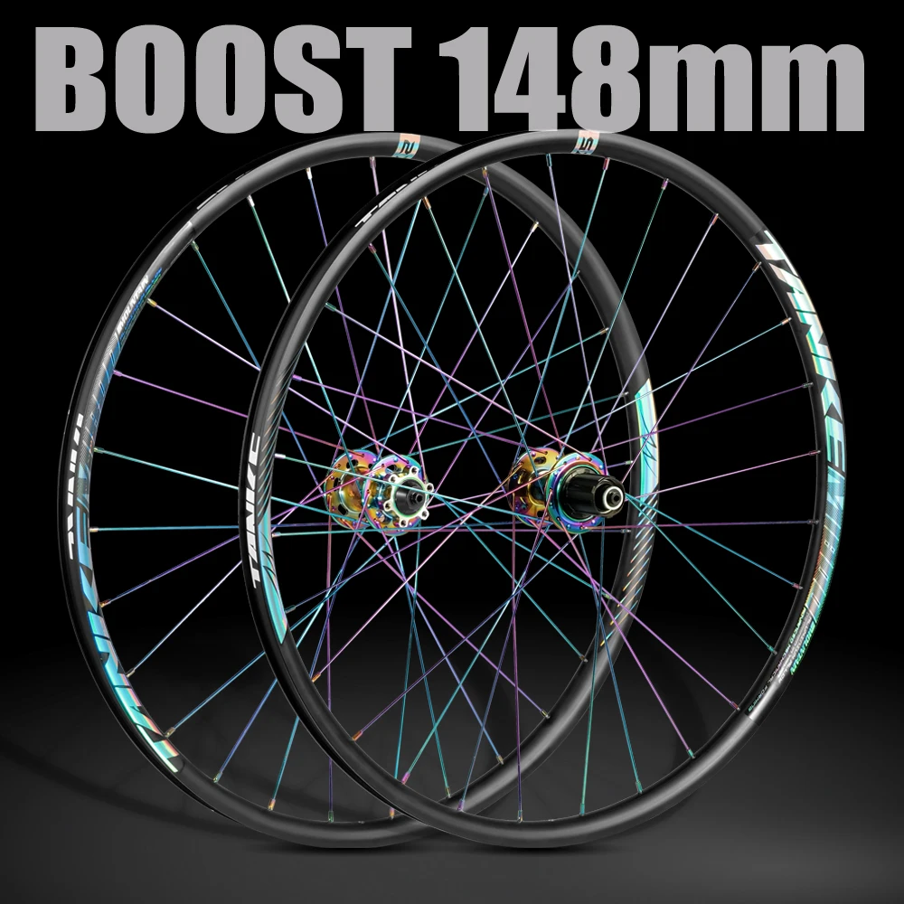 

TANKE MTB Bike Wheels 26 27.5 29er BOOST Bicycle Wheelset HG MS XD 32 Holes Freewheel Hubs Thru Axle Disc Brake Cycling Parts