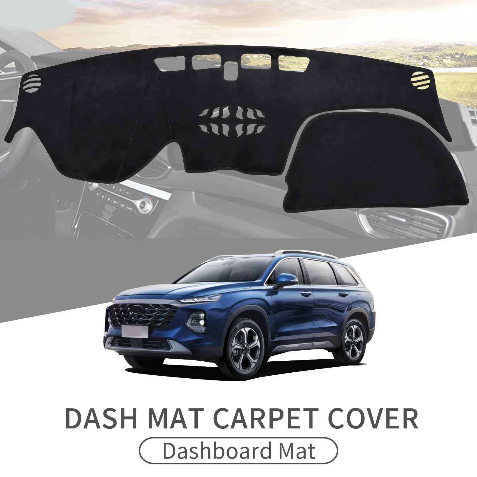 Auto Cruscotto Zerbino per Hyundai Santa Fe HEV 2019 2020 2021 2022 2023 Santafe Dash Zerbino Dash Zerbino Parasole Tappeto Protettivo