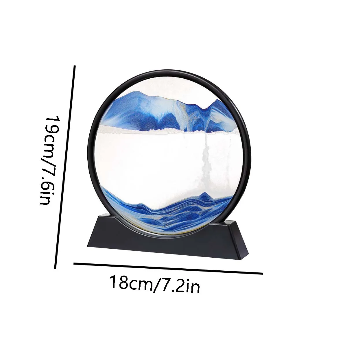 1pc Ornament Crafts Round Quicksand Painting Living Room Hourglass Graduation Gift New Landscape Painting Office Creative Decoration