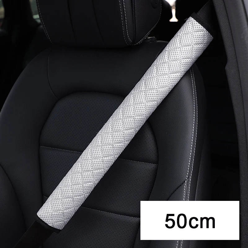 50/75cm Car Seat Belt Long Cover Universal Breathable Linen Shoulder Pad  Guard Protector Accessories for Truck Large Vehicle - AliExpress