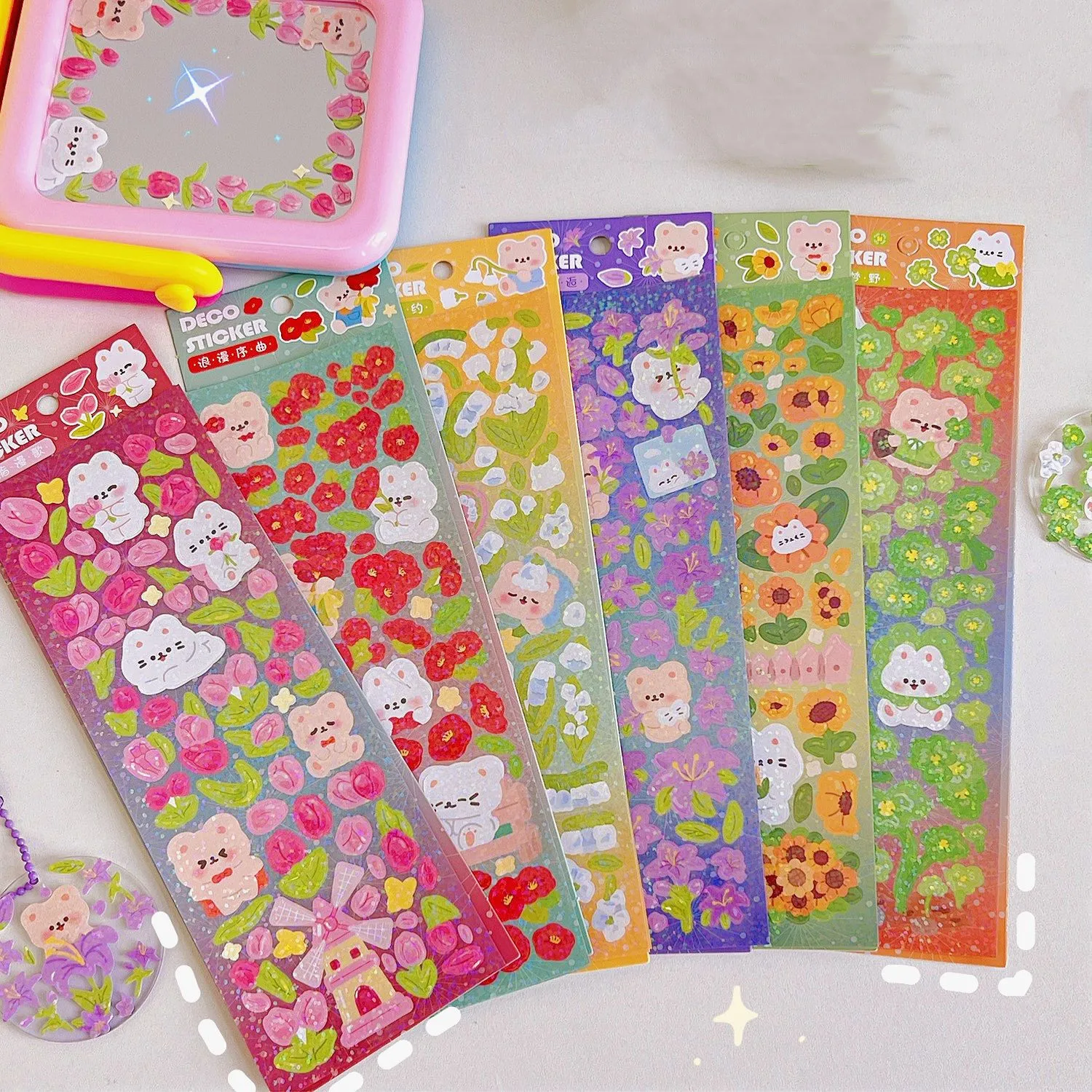 48-pz-lotto-kawaii-cat-bear-rabbit-stickers-cute-flower-decorativo-cancelleria-sticker-scrapbooking-diy-diary-stick-label