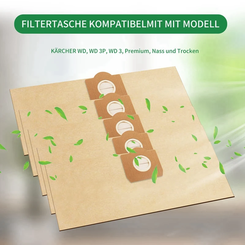Kit Filtri Kärcher Sacchetti Filtro Filtro Per Aspirapolvere Kärcher MV3, WD3, WD3 P E Tanti Altri Modelli - Confezione Da 12 Pezzi Sacchetti Aspirapolvere Kärcher - Foto 8