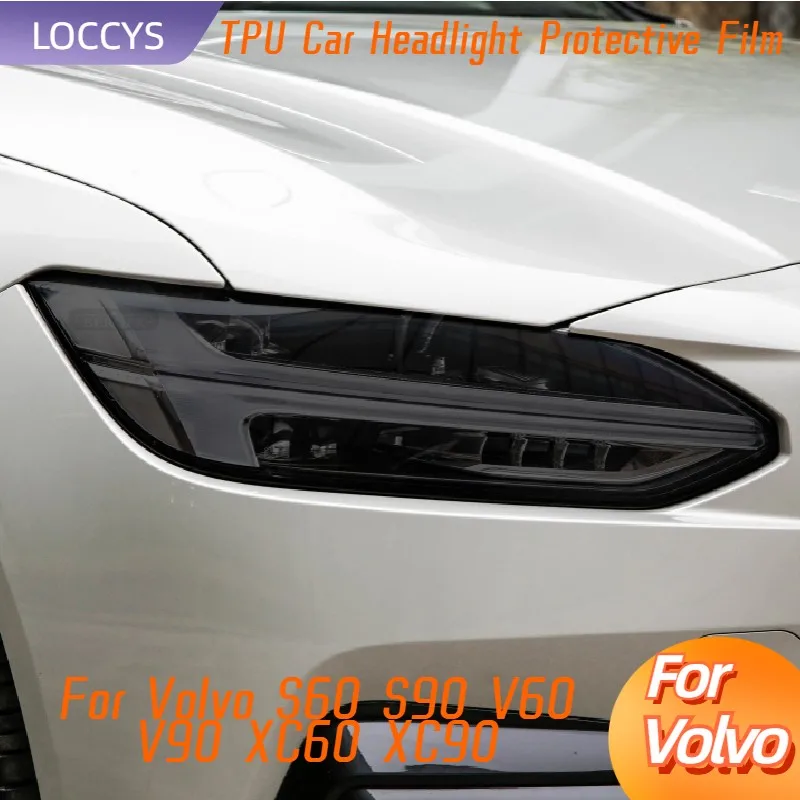 

Для Volvo S60 S90 V60 V90 XC60 XC90 Защитная затеняющая пленка для автомобильной фары дымчато-черная ТПУ Передняя Зеркальная Наклейка аксессуары