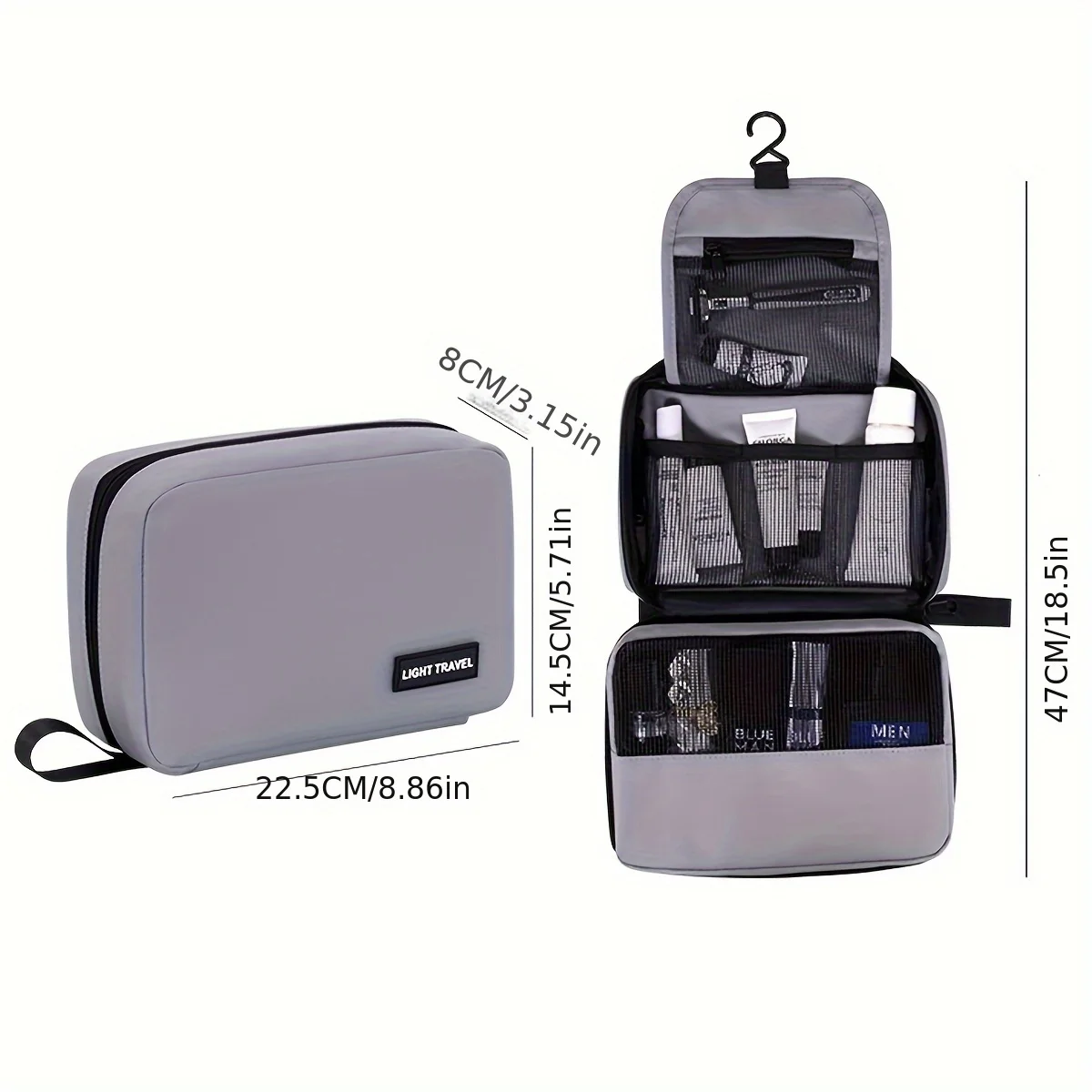 Men Foldable Toiletry Bag Travel Business Layered Multiple Pockets Cosmetic Makeup Cases Male Hanging Storage Organizer Wash Bag