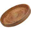 Circle Tray Vanity Stool Rattan Storage Basket Multi-function Coffee Multifunction Decorate Gathering Elegant Fruit Plate 2