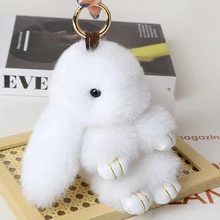 

Pendant For Women Bag Imitation Rabbit Fur Toy Accessories Keychain Car Large Plush Dolls Rabbits Ornament 15/ 18cm Bunny Cute