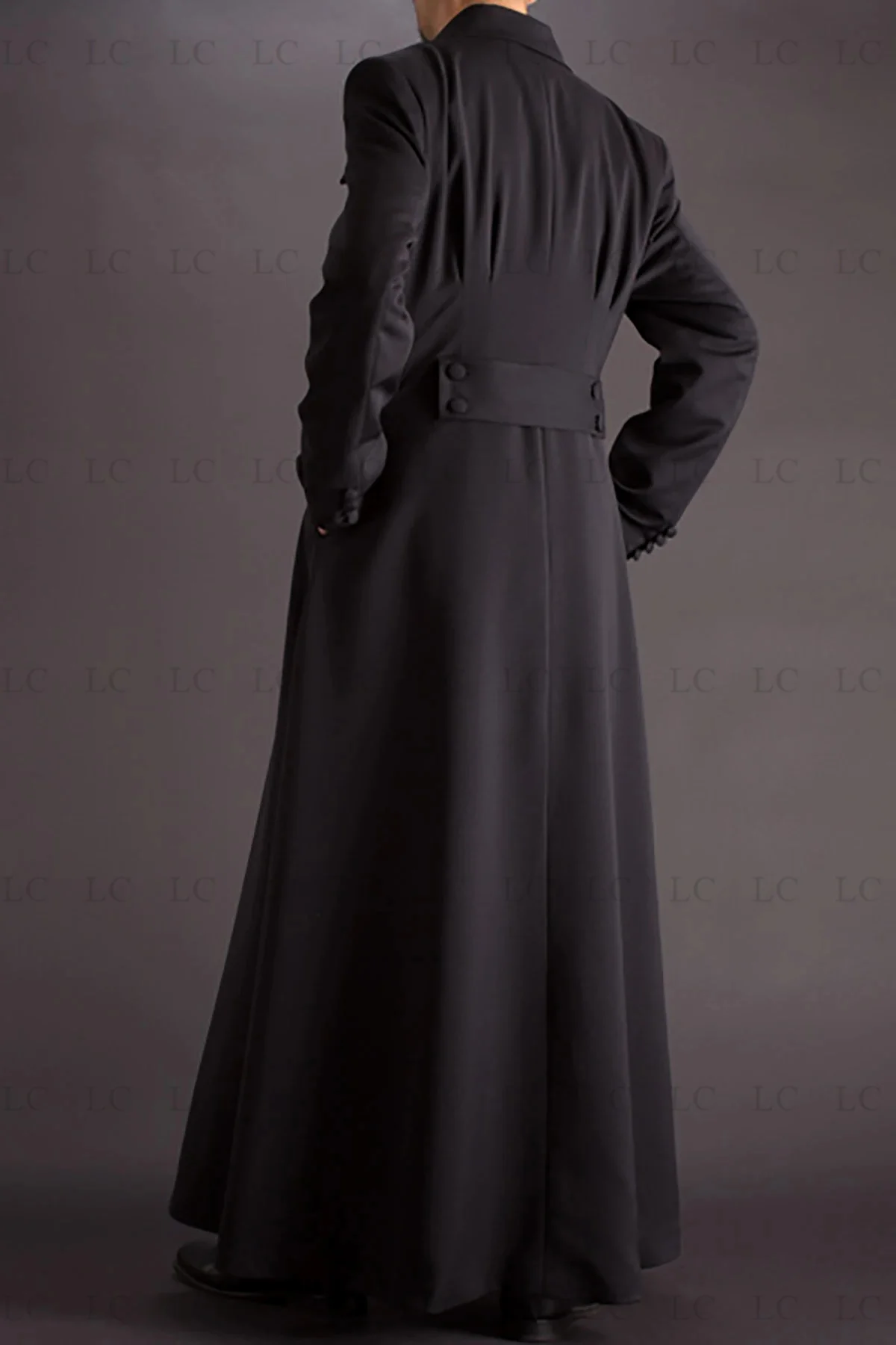 Claasic Black One Piece Long Coat Men Suits Double Breasted Tuxedo Overcoat Fashion Prom Wedding Groom Plus Size Made