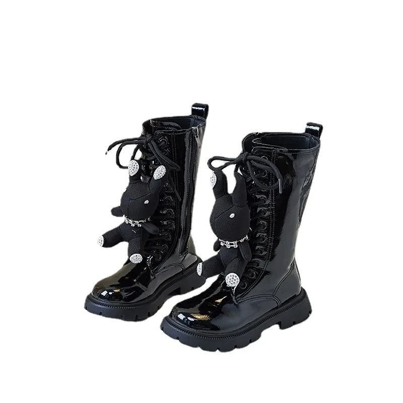 

Autumn Winter New Kids Fashion Long Boots Children Knee High Boots Baby Boys Girl Motorcycle High Boots Black Chukka Boots