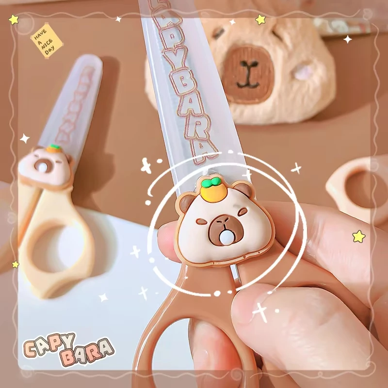 pretty school useful back to school stationery scissors cute capybara craft scissors Mini scissors for diy children's - 2