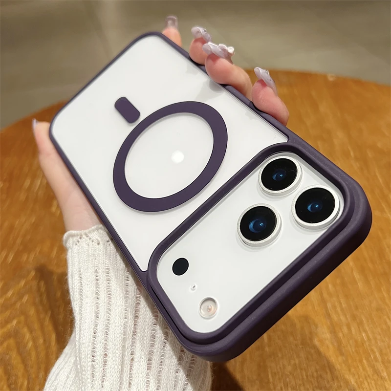 Luxury Magnetic Wireless Charging Case - Transparent Hard Back Cover