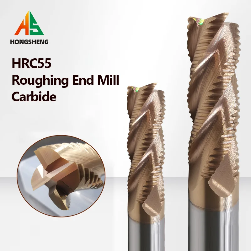 slab milling cutter Roughing End Mill Solid Carbide 4 Flutes HRC55 3-20MM Shank For Steel Iron Aluminum MDF Fiberglass Acrylic Wood Copper Plastic drill press spindle