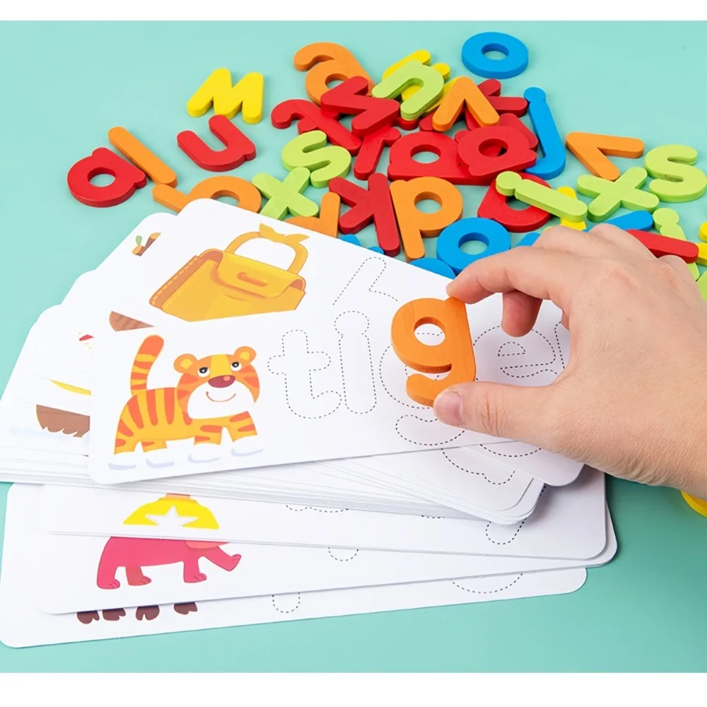 

Alphabet Wood Spelling Words Game Cartoon Animal Matching Letter Games Toy Wooden Puzzle Cute Kids Wooden Puzzle Toy