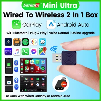 CarlinKit 5.0 Wireless Adapter Mini Ultra Wireless Android Auto & CarPlay USB Dongle For Car Upgrade WiFi Bluetooth Auto Connect 1