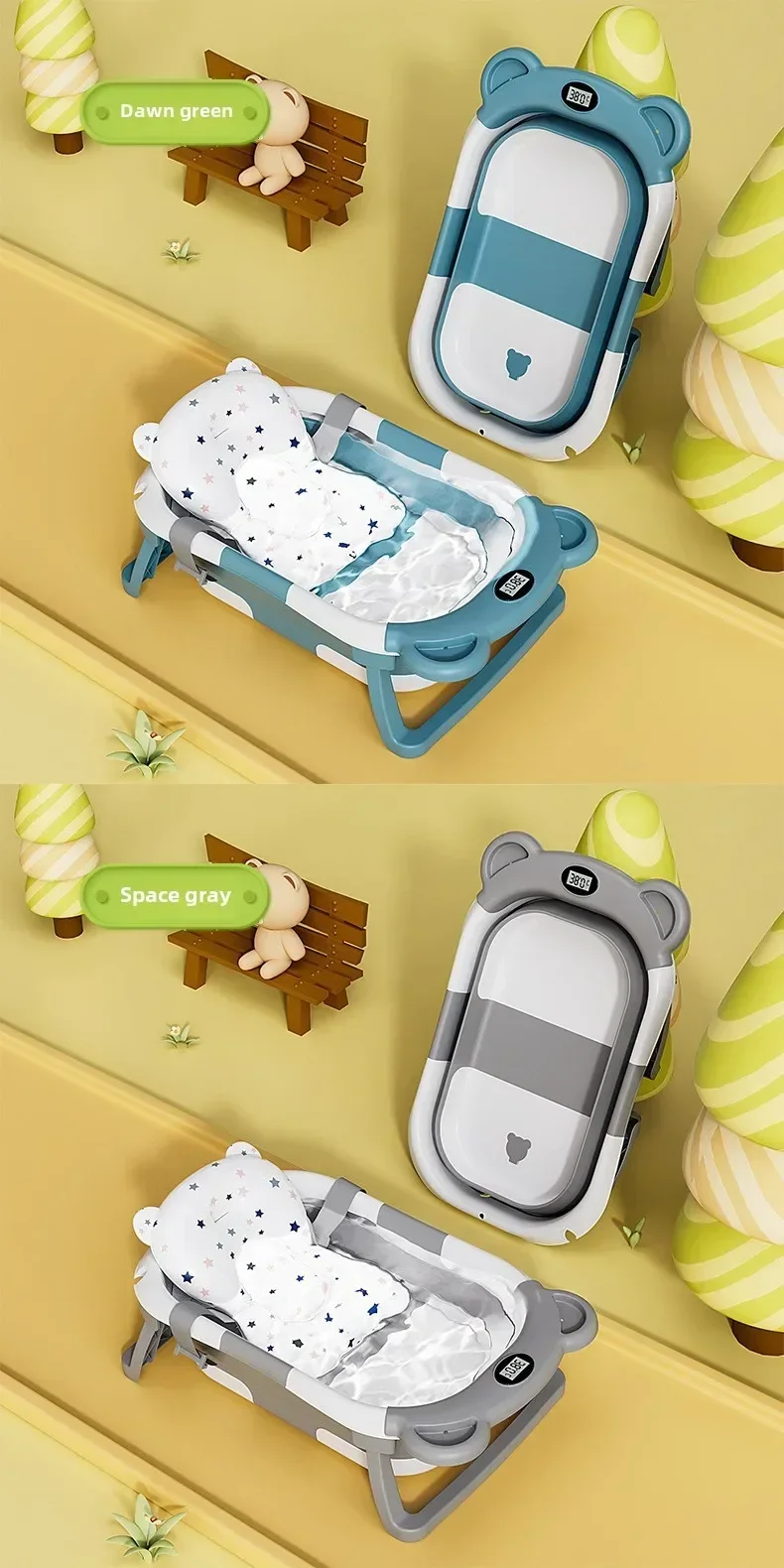Foldable Baby Bath Tub Intelligent Temperature Display undefined