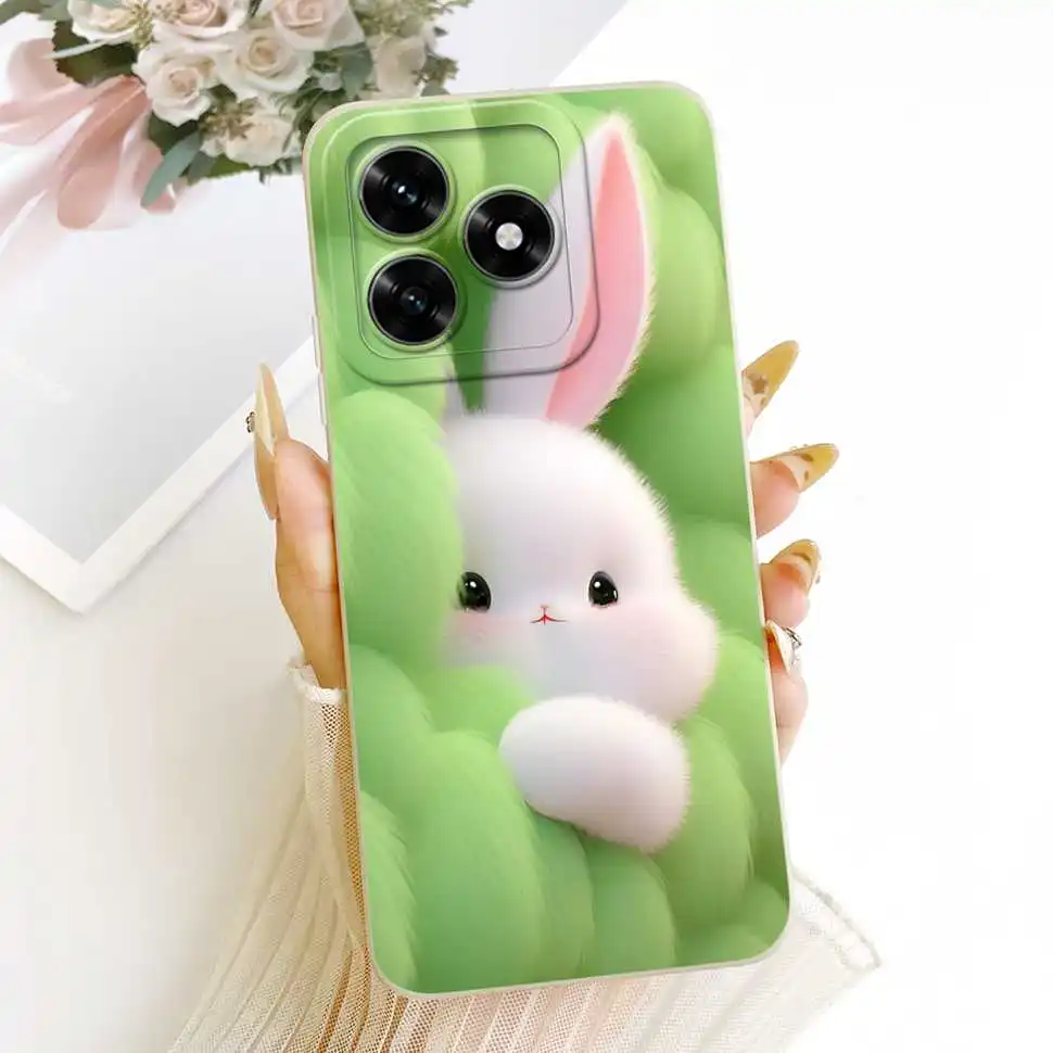 Lovely Sweet Rabbit Panda Soft Silicone Phone Case - Shockproof Bumper Cover