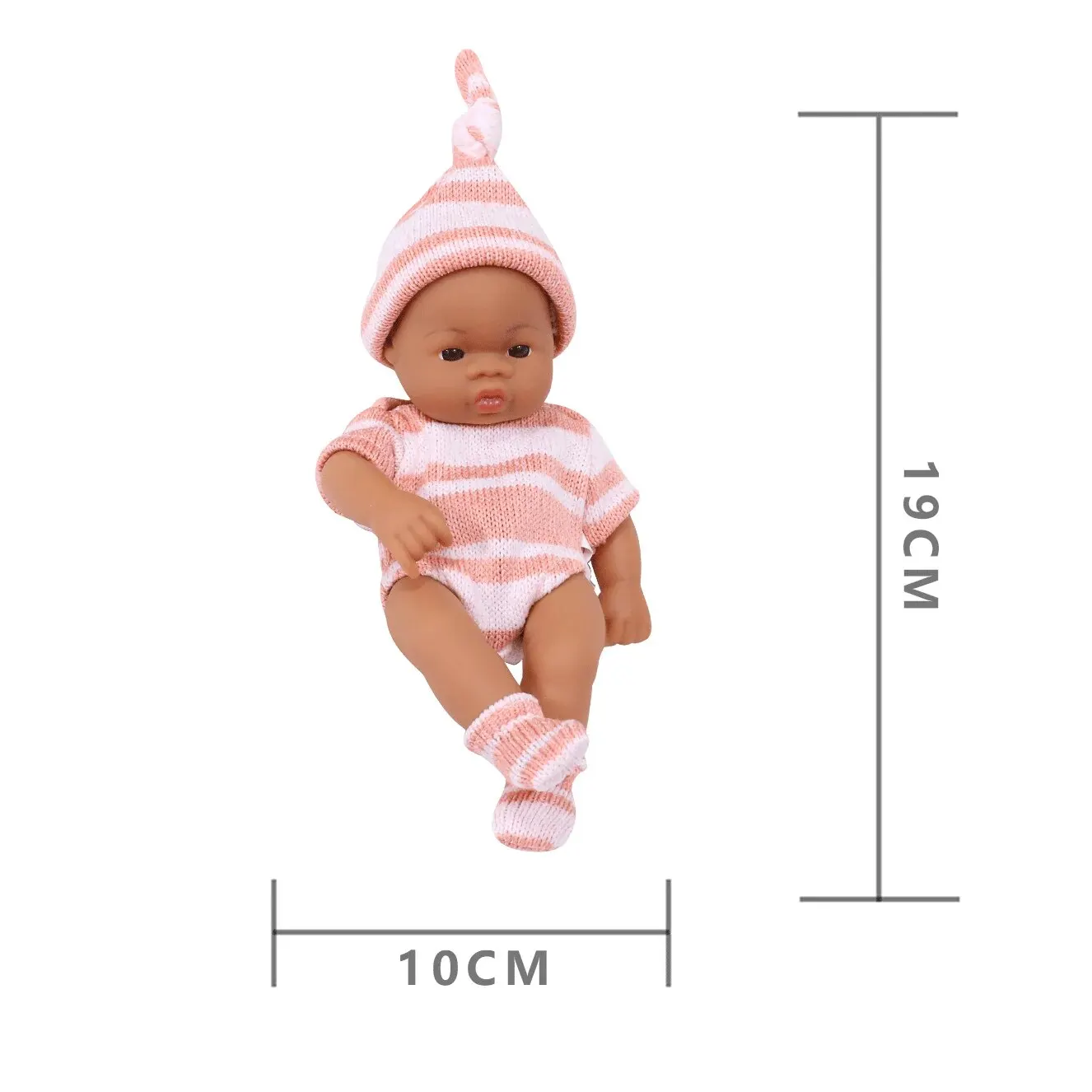 Brown Reborn Dolls African Reborn Baby Doll 20cm Dolls Baby Reborn Baby Doll Toys Soft Touch High Quality Doll for Children Toys 5