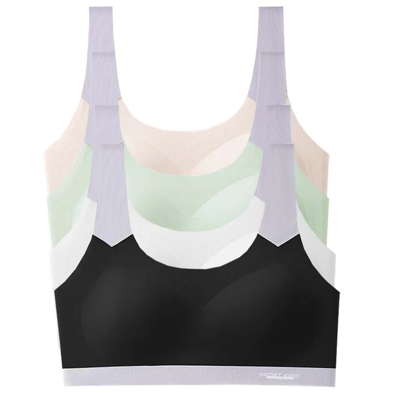 2 stücke Dünne Mädchen Trainings Bhs Student Weste Unterwäsche Kinder Bralette Jugendliche Atmungsaktive Tops Teenager Kind Sport Bhs M-2XL – Detail 9