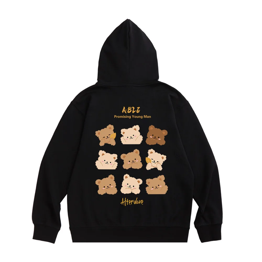 

Wholesale Price Mens Clothing Carton Cute Bear Print Mens Sweatshirts Autumn and Winter Thick Coats for Men Hoodies