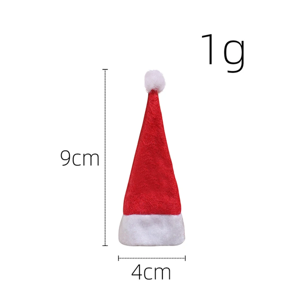 Xmas Lollipop Hats Classic Decoration Mini Candy Christmas Hat Creative Chic Ornament for Kitchen Utensils Soda Wine Bottle