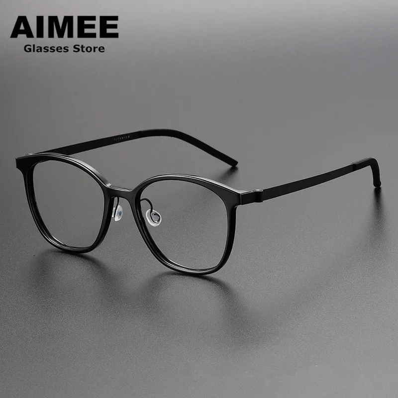 

Denmark Brand Titanium Ultralight Glasses Frame Men Women Square Screwless Prescription Eyeglasses Optical Blue Light Spectacles