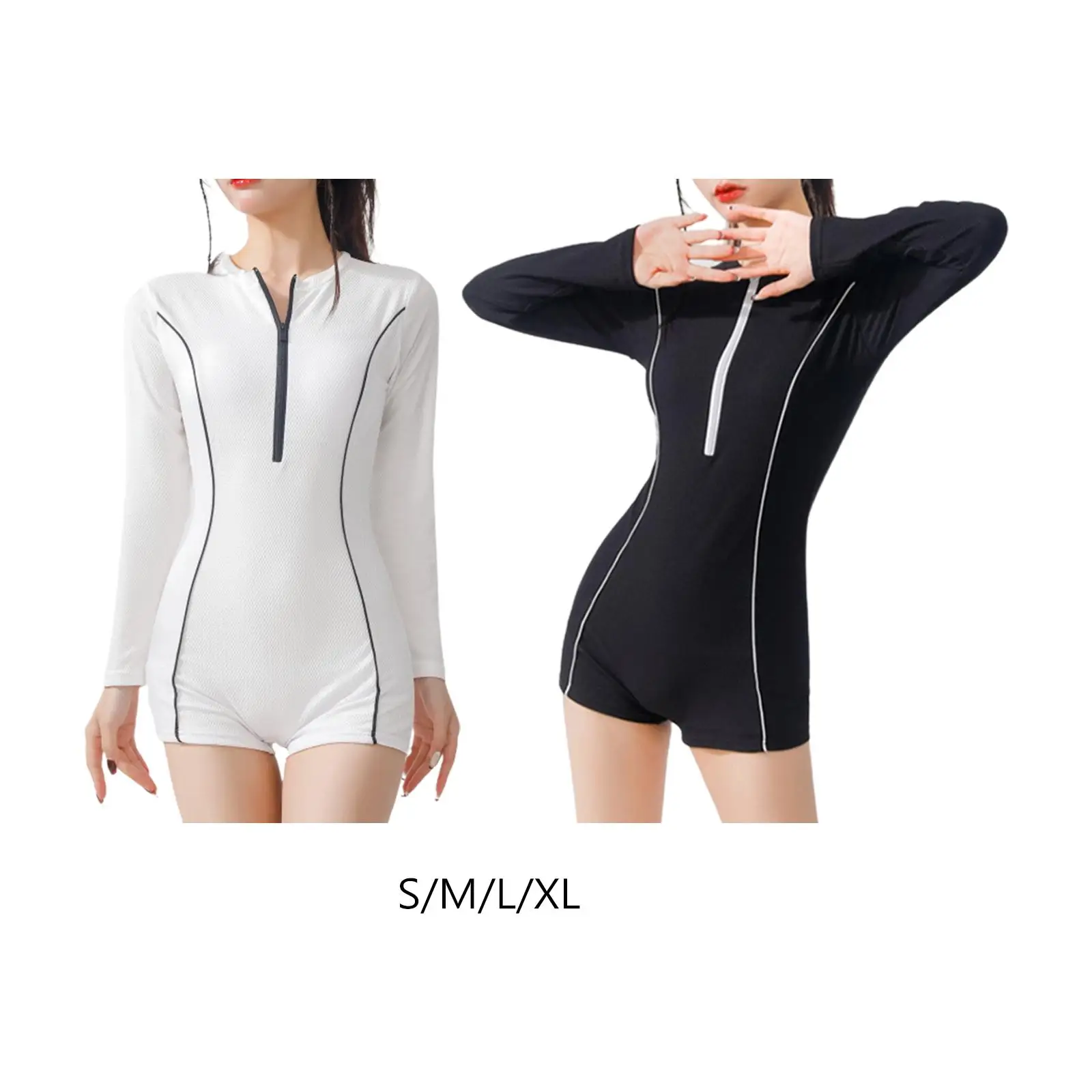 

Women Rash Guard Swimsuit Long Sleeve Zipper Summer Breathable Sports Swimsuit Surfing Wetsuit Bathing Suit Ladies Beach Wear