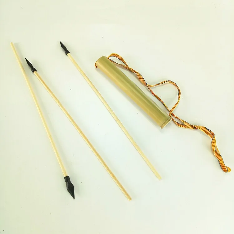 Lot de 12 flèches de tir à l'arc en bambou sans pointe de