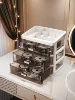 4-Tier Makeup Organizer with Drawers, Large Capacity Dustproof Cosmetic Storage Box , Nordic Style PP Material Desktop Organizer 4