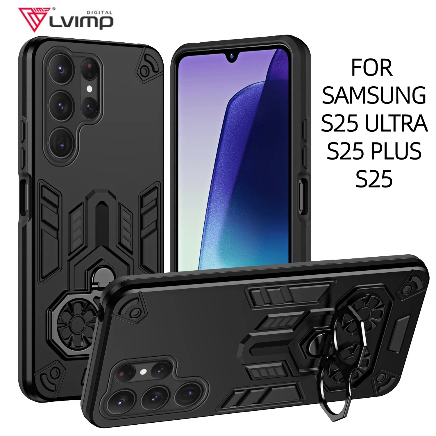 Military Armor Case with Rotating Metal Bracket Kickstand Cover