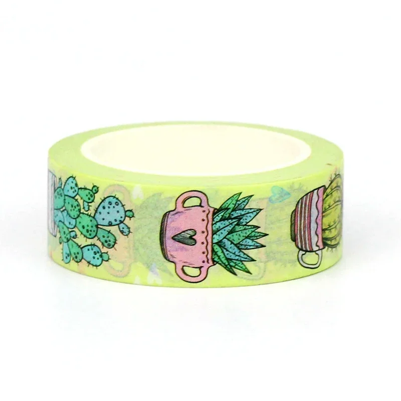 NEW 1PC 10M Decor Succulent Plant Cactus Washi Tape for Scrapbooking Journaling Adhesive DIY Masking Tape Cute Stationery 2