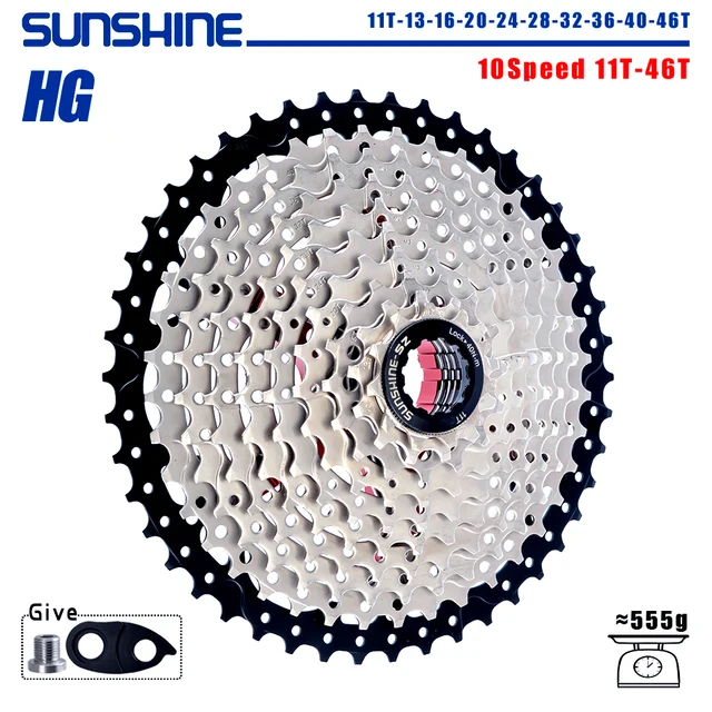 SUNSHINE Bicycle Cassette 8/9/10/11/12 Speed Mountain Bicycle Freewheel Bicycle Sprocket HyperGlide system For Shimano/SRAM 10 Speed 11T-46T