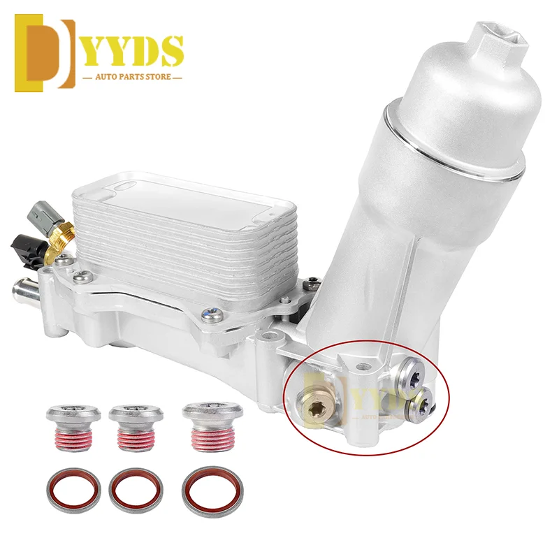 Oil Cooler Kit Aluminum Engine Oil Cooler Filter Housing 68105583AF For Dodge Charger 3.6L V6 Jeep Grand Cherokee Journey Chrysler Ram 926-959