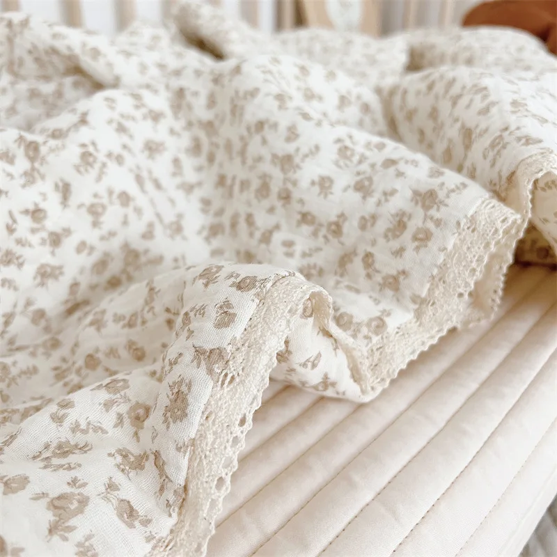 Vintage Floral Baby Muslin Blanket Crib Blanket-Camellia