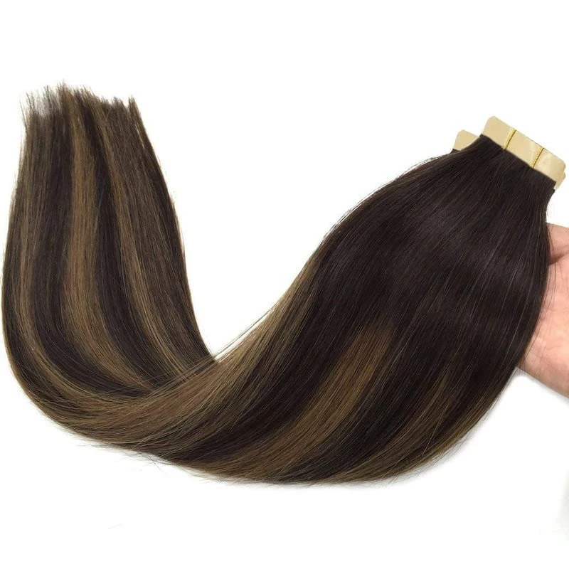 Tape Hair Extensions Human Hair Real Remy Tape in Hair Extension Seamless Skin For Salon High Quality Natural Hair Transplant 2