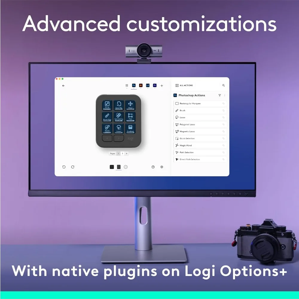 MX Creative Console - 9 Customizable LCD Keys, Control Dial for Graphic Design, Video Editing, Control Adobe, Zoom, Spotify 5