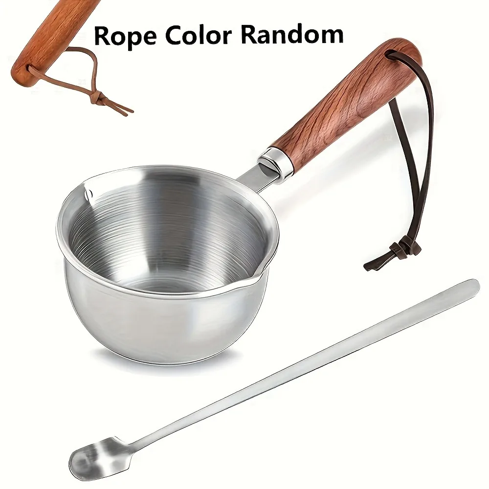 10oz Stainless Steel Wax Melting Pot with Wooden Handle 6