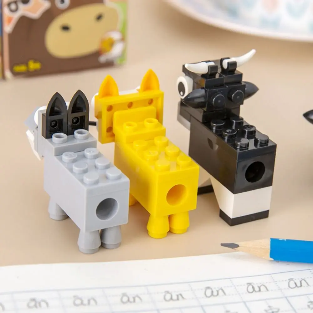 

Animal Shape Building Blocks Pencil Sharpener Sketching Puzzle Toys DIY Assembly Pencil Sharpener Writing Drawing