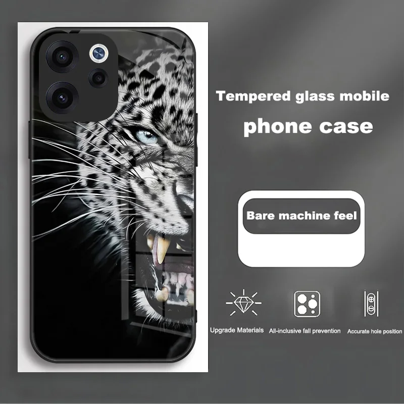 Luxury Shockproof Tempered Glass Phone Case with Full Camera Protection