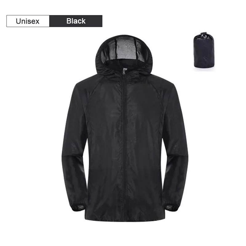 Unisex Waterproof Windbreaker Jacket - Lightweight Rain and Sun Protection