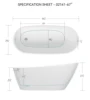 67'' Acrylic Freestanding Soaking Bathtub with Classic Slotted Overflow and Toe-tap Drain in Chrome, cUPC Certified.Easy to Inst 5
