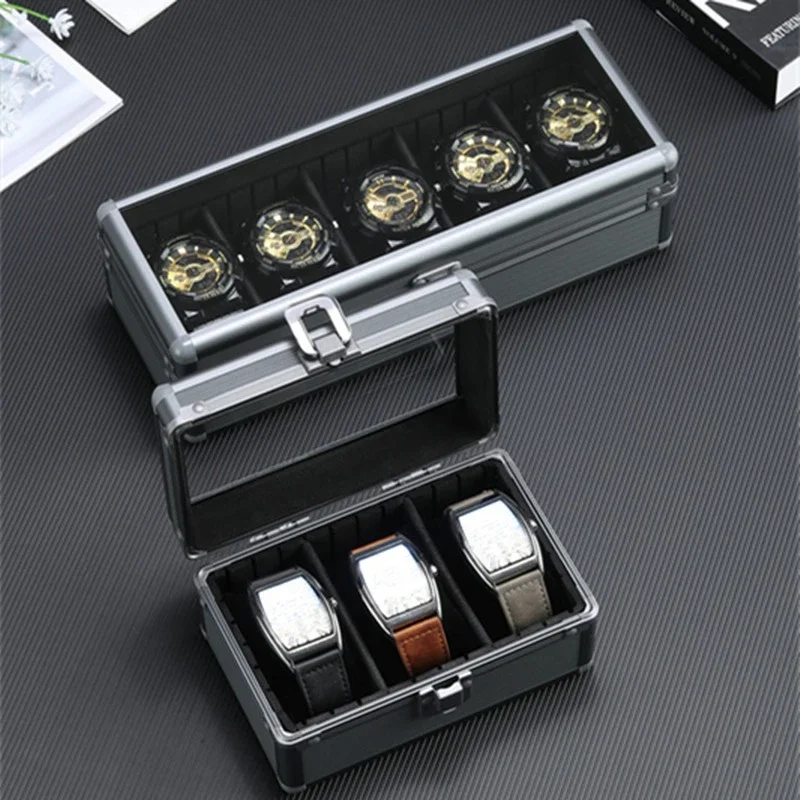 Aluminum Watch Display Case with 1/3/5 Slots, Portable Suitcase Organizer for Men &... - SKU WDC01721 - UGI Packaging