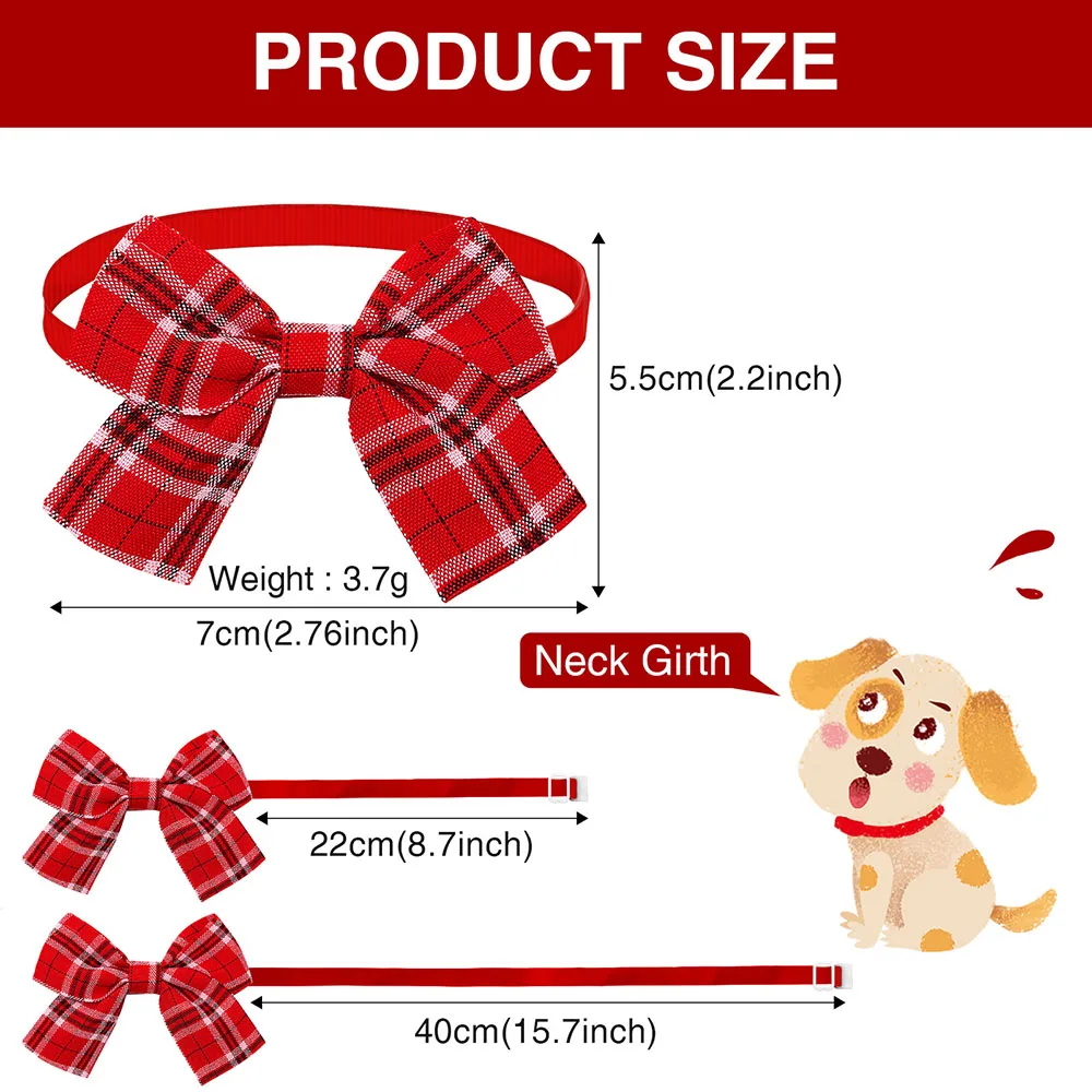 50/100PCS 격자 무늬 활 개 Bowtie 코 튼 귀여운 애완 동물 강아지 나비 넥타이 개에 대 한 작은 개 고양이에 대 한 애완 동물 액세서리 손질