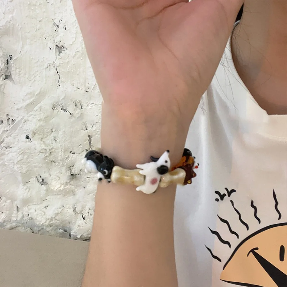 Elegante Colorato Perline Estive Dolce Gioielli Di Moda Creativa Cartoon Hand Twist Cute Dog Bone Bracciale Dog Lovely Bracelet