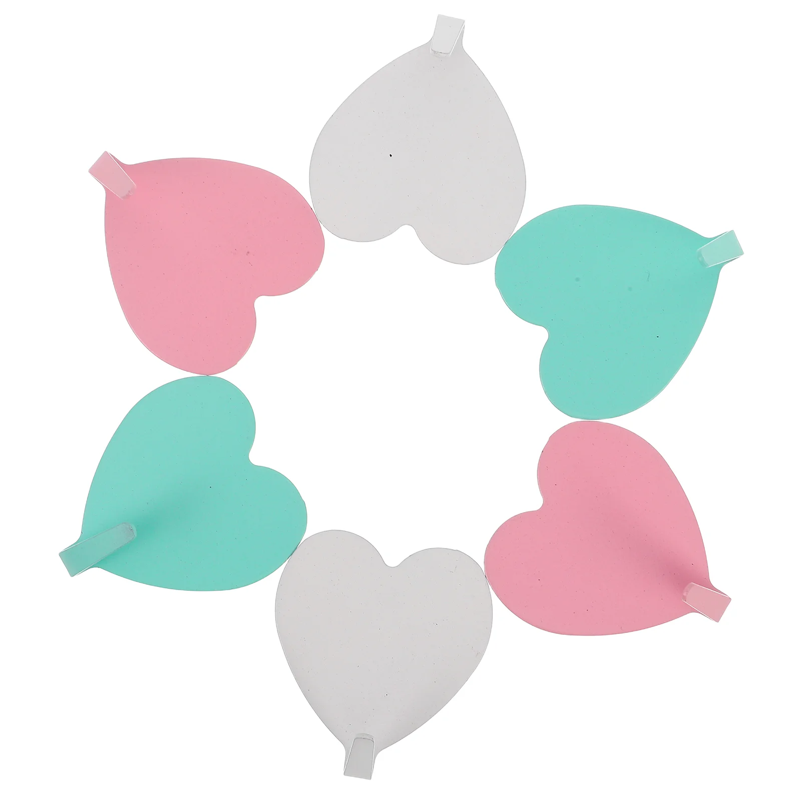 6 Pcs Heart Shaped Sticky Hook Hangers Hooks Purse Creative Key Holder Wall Coat Decor