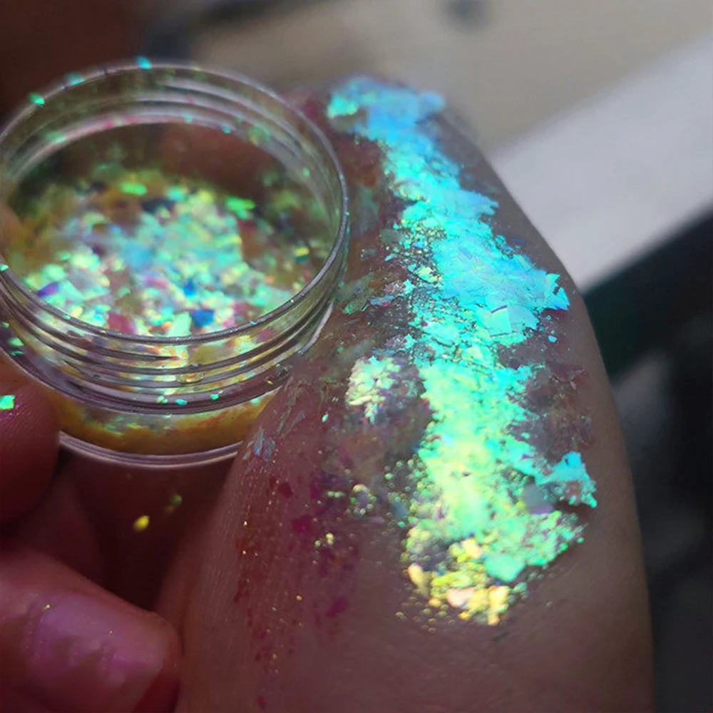 1/4Jar 홀로그램 오로라 오팔 네일 파우더 드리미 쉬머 네일 글리터 슈퍼 샤이니 클라우드 브로케이드 Diy 매니큐어 장식 파우더