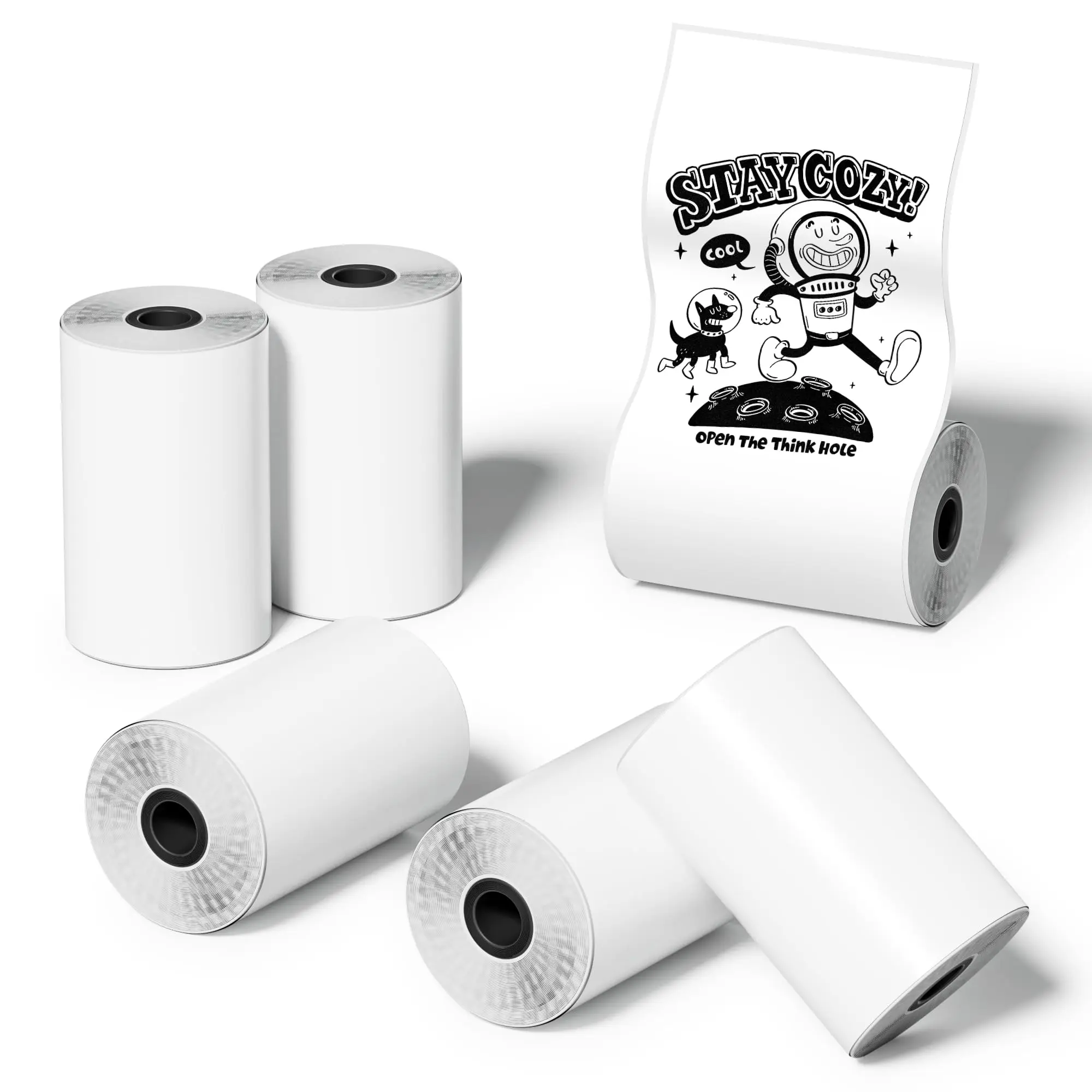 Mini Thermal Printer Stickers for Study Notes Pictures DIY 6 Rolls for Mini Inkless Thermal Sticker Printer 57 X 30mm