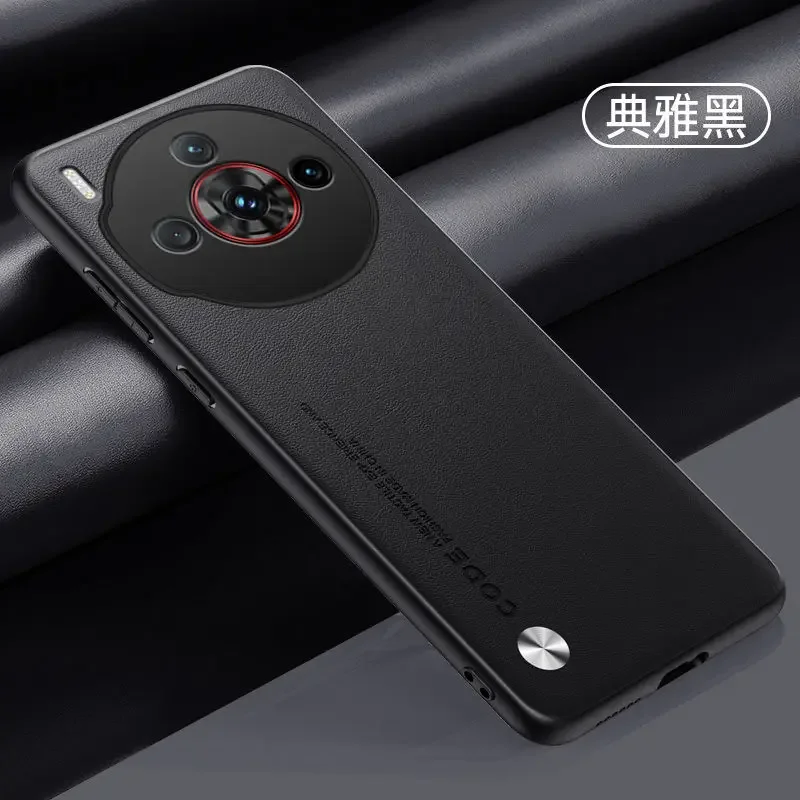 Leather Silicone TPU Shockproof Bumper Protective Case in Plain Design