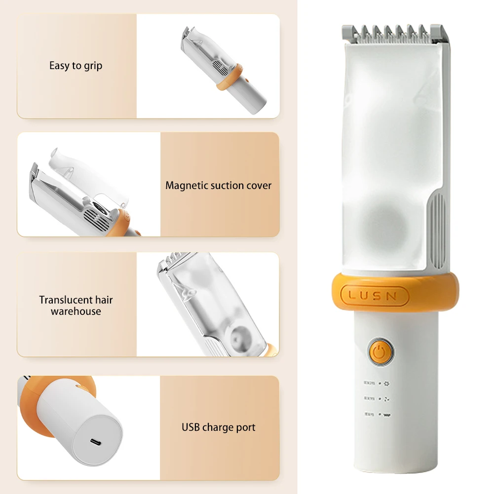 Portable Electric Baby Hair Clipper Kids Vacuum Hair Clippers Kit USB Charging Cordless Cutting Tool for Children Infant
